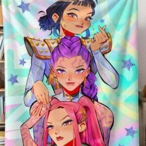 K-Pop Demon Hunters Fleece Blanket, 60x80" Soft, Sofa, Bed, Office, Gift, New